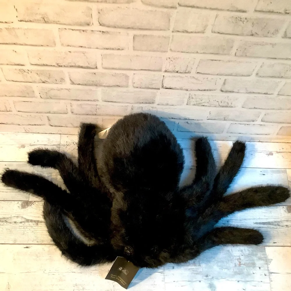 Cynthia Rowley Faux Fur Spider Shaped Halloween Pillow